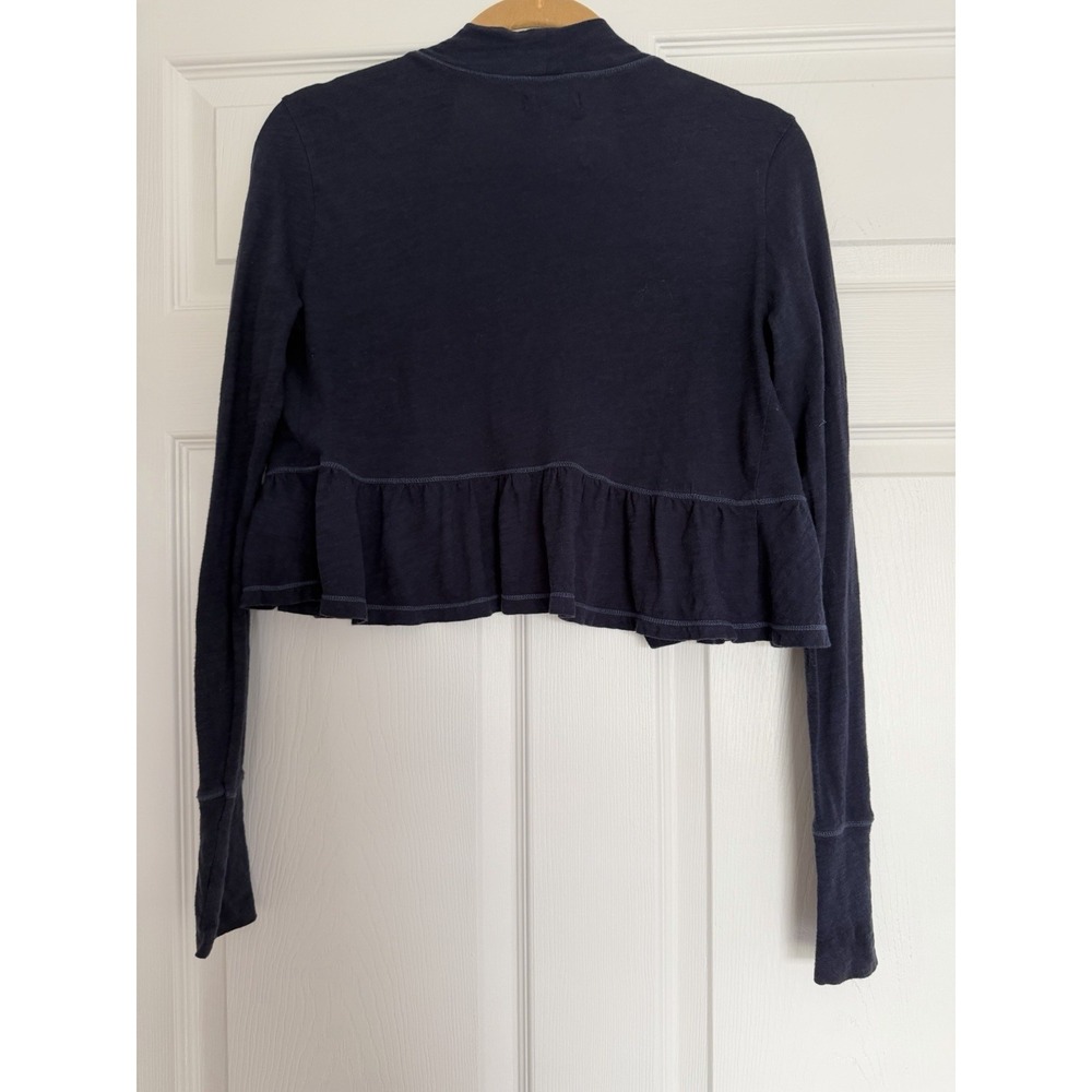 American Eagle Navy Blue Open Front Jersey Cardigan Lightweight Casual Layer S/P - Picture 6 of 9